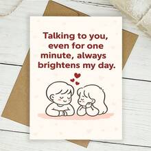 1pcSweet Love Greeting Card Expressing How Talking To You Brightens My Day Perfect Gift For Partners Family And Friends On Anniversaries Birthdays Or Just BecauseEnvelope + Card - Multicolor - View 6