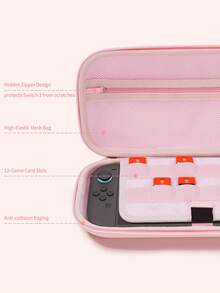 GeekShare Portable Carrying Case Compatible With Switch 2 (2025), Hard Storage Bag With 12 Game Card Slots, Cat Paw Travel Case For Switch 2 Console And Accessories (Pink) - Pink - View 5