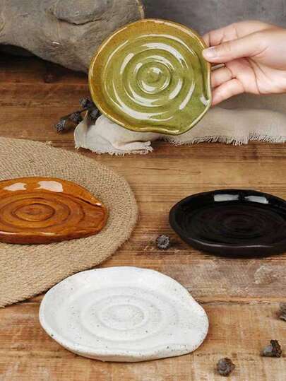 1pc/4pcs Ceramic Spoon Rest For Stovetop, Modern Farmhouse Style Decor Accessory For Spatulas, Spoons Or Tongs