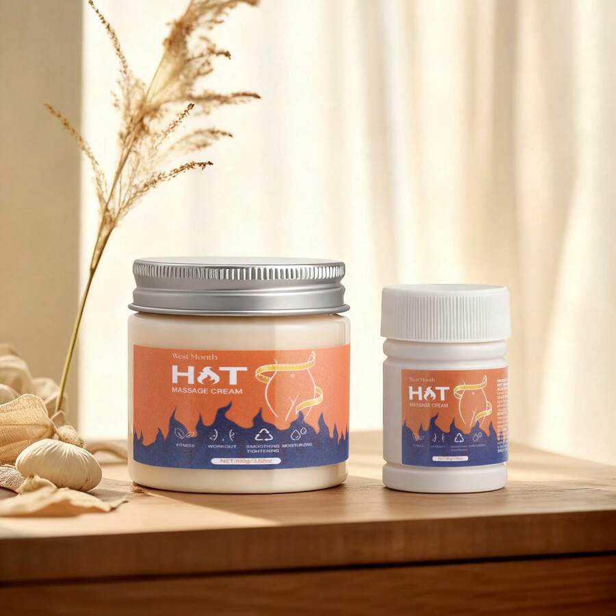 30g/100g Powerful Firming Hot Cream - Moisturizes And Enhances The Elasticity Of Arms, Thighs And Abdomen. Infused With Glycerin And Ginger, Deeply Hydrating, Suitable For All Skin Types. - White - View 1