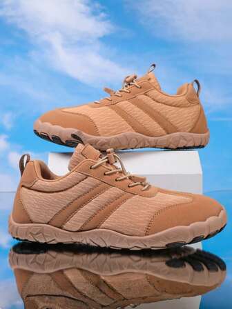 Men's Wide Toe Sports Shoes, All Season Casual Shoes For Wide Feet, Outdoor Hiking Trekking Shoes With Wide Toe Box, Ergonomic Design, Lightweight Material, Wide Sole Trail Running Shoes With Drawstring Closure