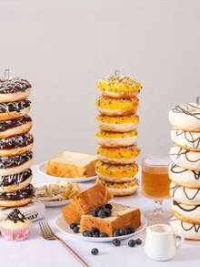 Acrylic Donut Display Stand - Sweet Donut, Bagel And Pastry Dessert Table Stand, Ideal For Parties, Christmas, Birthday And New Year, Clear Acrylic Donut Rack With Sturdy Base - Heavy Duty Stackable Donut Display - Multicolor - View 11