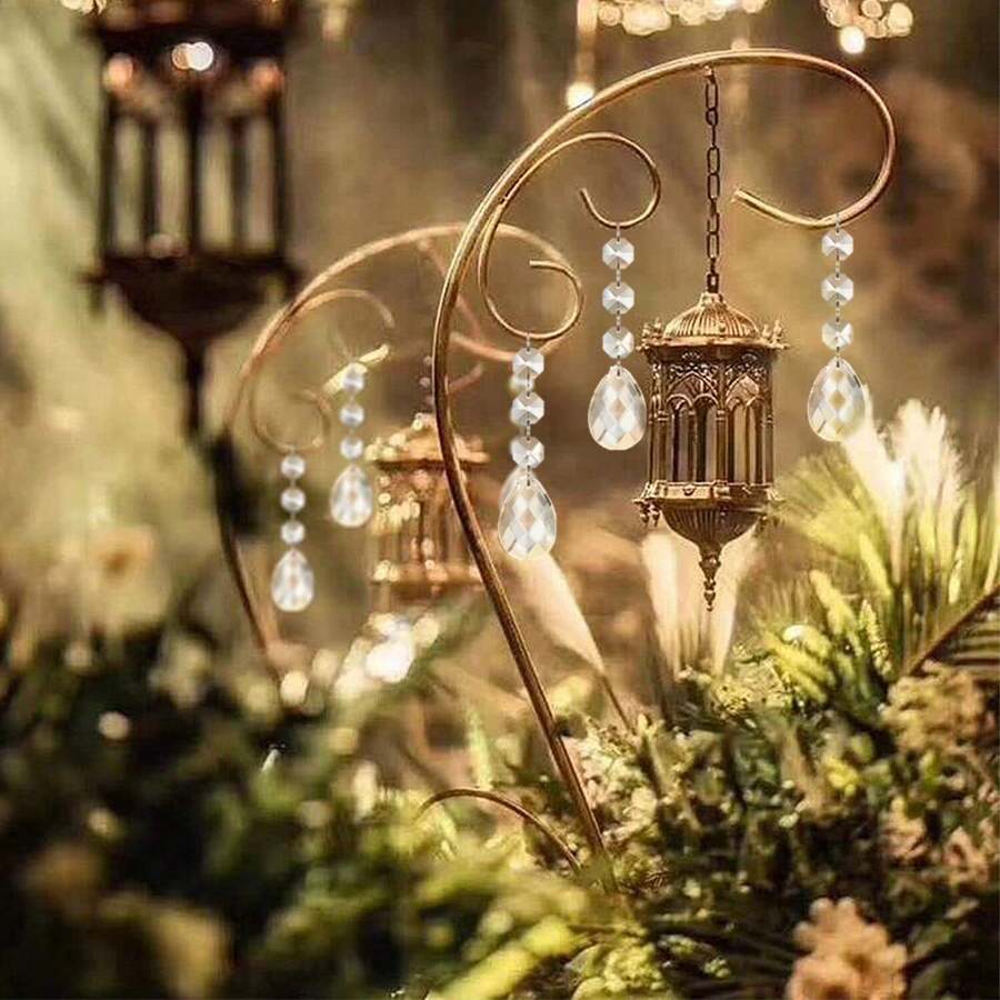 10/20/30 Pcs Ramadan Decoration Ramadan Decoration Wedding Decoration Event Party Centerpiece Decor Teardrop Crystal Christmas Ornaments For Tree Decorations, Hanging Clear Acrylic Snowflake Ornaments For Christmas Tree Indoor Home Decor, Snow Flake Stars Winter Wonderland Party Supplies - TearDrop - View 1