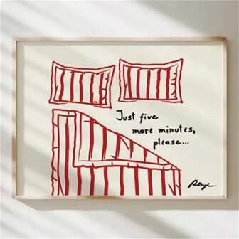 1 Pc Optinal Framed Posters Wall Arts Minimalist Modern Stay In Bed Print Horizontal Poster,Perfect For Bedroom, Living Room, Or Office, Bedroom Wall Art