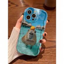 Funny Phone Case Wave, Sea Water Capybara, Colorful Glitter Oil Cream Ombre Print Protective Phone Case, Compatible With IPhone 15, Compatible With IPhone 15 Pro Max, Compatible With IPhone Compatible With Xiaomi Compatible With Redmi Waterproof Shockproof Anti-Fall Scratch Resistant - Trong sáng - Xem 8