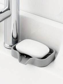 1pc Silicone Drain Rack,Kitchen Sink Splash Guard - Silicone Faucet Handle Drip Filter Tray, Dishwashing Soap Dispenser, And Sponge Holder Pad Behind The Faucet, Kitchen Small Tool Sink Accessories Suitable For Kitchen Countertops And Bathrooms - Xám - Xem 5