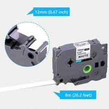 5卷装兼容Brother TZe-231标签打印机的标签带，12毫米（0.47英寸）宽，覆膜白色标签带，适用于P-Touch标签打印机PTD210、PTD220、PTH110、PTD600等型号。TZe231 Brother标签打印机专用标签带，26.2英尺（8米），随机发货。 - Black on White - 查看 4