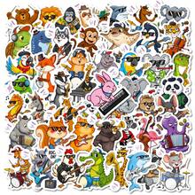 50 miếng dán nhạc cụ hình động vật sáng tạo dễ thương hoạt hình đàn guitar nhạc cụ graffiti chống thấm nước, dán trên vali máy tính - Nhiều màu - Xem 2