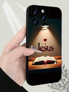Religious Themed Design With Warm Light Transparent, High-Aesthetics New Style, Full Protection, Shockproof, Scratch-Resistant & Anti-Yellowing Compatible With IPhone 17/16/15/14/13/12/11/7, X - 黑色 - 查看 4