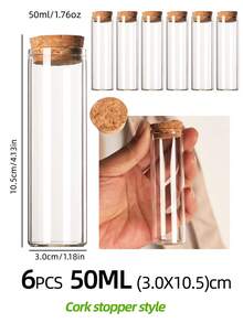 12 Stücke/6 Stücke 5ml/10ml/15ml/20ml/30ml/50ml kleine Glasflaschen, winzige Glasfläschchen, Gläser mit Korkverschluss, Nachrichtenflaschen, Wunschflaschen als Hochzeitsgeschenke, Babyparty-Geschenke, DIY Kunsthandwerk, Aufbewahrung, Schmuckherstellung, Miniaturkunst - transparent - Übersicht 20