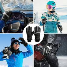 Women's Ski Gloves, Thick Warm Windproof Waterproof Touchscreen Motorcycle Cycling Gloves, Outdoor Winter Sports Skiing Gloves - Black - View 5