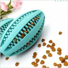 Pet Dog Chew Toys Teeth Cleaning Snack Ball, Natural Rubber Super Tough Interactive Bouncy Pet Supplies - Multicolor - View 6