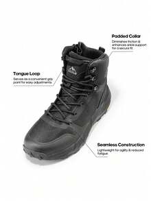 Tácticas Militares para Hombre Botas de Senderismo Ligeras y Cómodas Vanguard - Negro - Ver 3