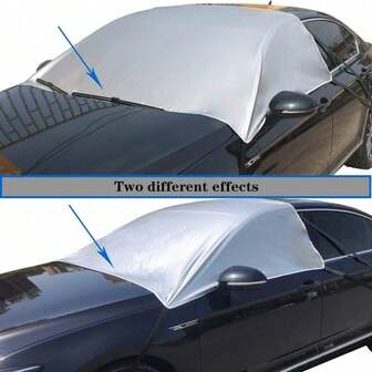 Universal Car Windshield Sun Shade With Super Elastic Bungee Cords –Car Premium Reflective Sunshield Blocks UV/Heat, Fits Sedan, SUV, Trucks & Most Vehicles