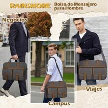 Portafolios para Hombre, 15.6 Pulgadas Maletin para Laptop, Gran Capacidad Maletin para Hombre, Portafolio para Trabajo Negocios Oficina Universidad Ejecutivo - Gris - Ver 7