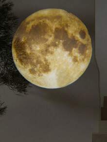 1pc Moon Projection Lamp With Night Light Function, Creates Ramadan Atmosphere, Suitable For Bedroom, Living Room, Game Room, Holiday Celebration, University Campus, Battery Powered - Khaki - View 4