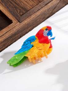 1个卡通创意彩色小鸟造型大号发爪，可爱甜美百搭动物发夹，防滑牢固时尚头饰，适合节日、派对、日常佩戴及作为礼物赠送，女士发饰休闲发夹优雅爪夹夏季海滩度假 - 彩色 - 查看 12