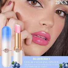 BINGBRUSH 2 Pcs Grape Color Changing Lipstick Queen,PH Mood Long Lasting Labiales Lip Gloss Lip Balm Tinted Magic Lip Stain Makeup Lipstick Set For Women - ColorC - 查看 2