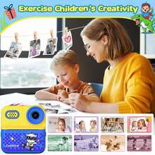 Children's Instant Print Camera With Memory Card, 2.4-Inch Screen, Built-In Stress-Relief Games, Perfect Christmas And Birthday Gift, Outdoor Photography Toy With Recording Support - Multicolor - View 8