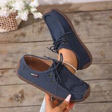 Lace-Up Casual Women's Low-Top Sneakers, Lace-Up Design For Easy Wear, Lightweight And Comfortable For Daily Commute - Blue - View 3