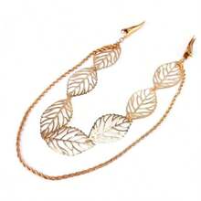 2pcs Fashion Ladies Hollow Out Leaves Gold Chain Alligator Clips Barrettes Bobby Pin Hair Clips Bride Headwear Clip Clamps Headbands - Aire - Ver 5