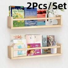2pcs/Set Floating Shelves Are Used For Home Decoration, Display Racks, Storage Racks, And Placement Racks. They Can Also Be Used As Floating Shelves, Organizing Racks, And Storage Racks. Suspended Placement Racks Are Storage Tools And Decorative Shelves.Gift For New Year. - Multicolor - View 2