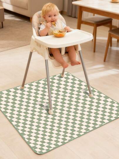 1pc Washable Portable Picnic Mat And Tablecloth, Baby Splash Mat, Suitable For High Chair/Arts & Crafts Activities