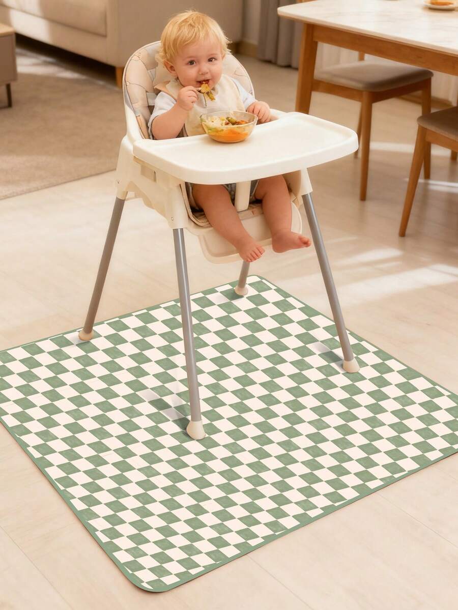 1pc Washable Portable Picnic Mat And Tablecloth, Baby Splash Mat, Suitable For High Chair/Arts & Crafts Activities - Multicolor - View 1
