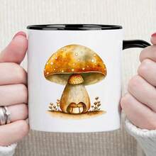Stock Available In US.High Quality And Fast Shipping1 Piece, 11 Ounces, Ceramic Coffee Cup, Mushroom Design Coffee Cup - Heat Preservation, Hand Washable, Reusable, Office, Home, Parties, Weddings, Birthdays - Choice Women, Moms, Wives - 11,16 ounce - Xem 2