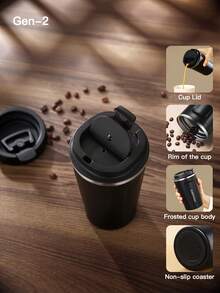 1个18/8不锈钢咖啡杯，便携，保温保冷，380/510毫升水瓶，男女皆宜，返校