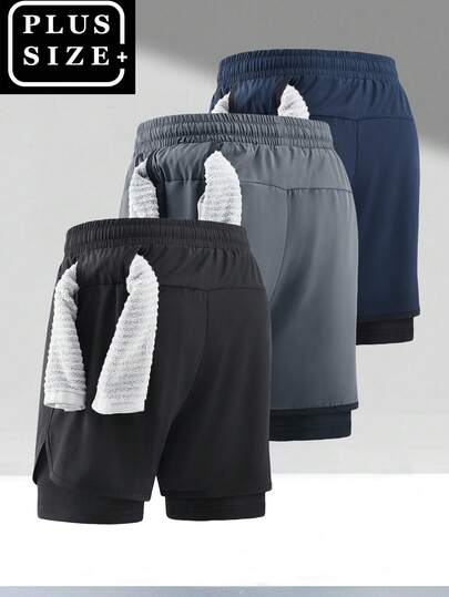 Pantalones cortos deportivos para hombres de talla grande, pantalones de entrenamiento de secado rápido para correr, entrenar, baloncesto, y bañadores
