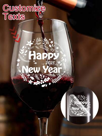 12pcs Customize Happy New Year 2026 Crystal Stickers,Personalized Wine Glass Crystal Stickers,Custom Text Crystal Stickers-I Wish You A Happy New Year, Party Decorations,6 Style Options To Choose From,Winter Snowflake Elements Crystal Stickers,Personalized Gifts,Party Favors