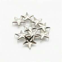 50/100pcs/Pack Silver Metal Star Studs, DIY Clothing - Multicolor - View 2