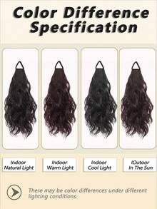 Elastic Ponytail Wig, Low Bun Big Wavy Curly Braid, Natural Fluffy Slouchy Clip-In Ponytail Hair Scrunchie ,Ponytail Holders ,Hair Elastics ,Hair Rubber Bands ,Hair Rope Hair Ties - Multicolor - View 7