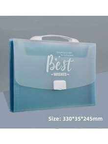 1pc Accordion File Folder, Large Capacity Multi-Layer Handheld Test Paper Bag, Simple Student Accordion File, 13 Layers, Can Hold Up To 40 Sheets - Multicolor - View 2