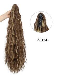Claw Clip Ponytail Wig -28 Inch Long Wavy Synthetic Hair Bundle, Suitable For Daily Styling, Easy Clip Design Adding Richness And Length To Hairstyles Such As Ponytails Braids And Buns - Multicolor - View 14