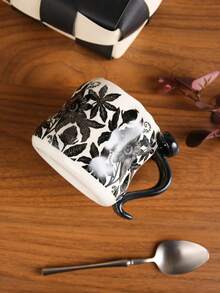 1pc Creative High-End Ceramic Mug With Bow Tie Design, Available In Red/Black/White, Suitable For Water, Coffee, Milk, Tea - Multicolor - View 2