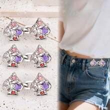 2pcs Fashionable Zinc Alloy Heart Shaped Adjustable Waist Cincher, No Sewing No Drilling, Removable Waist Clip For Women Daily Wear - Multicolor - View 2