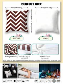 4pcs Bohemian Style Vintage Decorative Pillow Covers, Minimalist Chic Line Pattern Cushion Covers, Super Soft & Comfortable, Bestselling, Hidden Zipper, Machine Washable, Home Decor Throw Pillow Covers For Sofa, Living Room, Bedroom, No Pillow Insert - Maroon - View 11