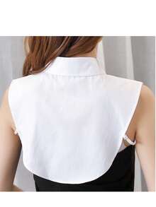1pc Detachable Shirt Collar, Versatile Cotton Blend Decorative Pointed Collar Accessory
