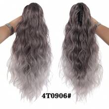Claw Ponytail Extensions Hair Gradient Color 20 Inch Long Water Wave Hair Heat Resistant Fiber Synthetic Hairpiece For Women Girls Party Daily Use - Multicolor - View 10