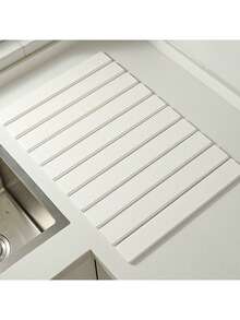 1 pieza Alfombrilla plegable autolimpiante para escurrir en la encimera de la cocina, de gel de sílice de secado rápido, cuadrada, antideslizante y resistente al calor, para encimera de baño, posavasos y protección contra salpicaduras - Multicolor - Ver 16