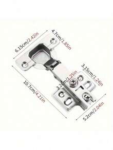 Pack Of 10/20 Cabinet Hinges, Furniture Hinges, Cabinet Door Hinges, Kitchen Cabinet Hinges With Screws, Suitable For Bathroom, Bedroom, Dining Room, Silver Color - Silver - View 7