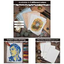 Watercolor Paper - 6 X 4 Inches - 25 Sheets Watercolor Paper Drawing, Sketching, Painting Crafts - 150 GSM Thick Deckle Virgin Cotton Handmade Paper - Vintage - 米白色 + 6 x 4 英寸 - 查看 1