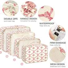 8件套旅行收纳包 - 轻松整理衣物、鞋子和内衣 - 完美适用于行李箱和旅行包打包。8个印有标语的旅行收纳包，便携设计，包含鞋袋、洗漱包和洗衣袋，适合存放学习用品、房间装饰、卧室装饰、宿舍用品，是学生和教师的理想之选。 - 彩色 - 查看 6