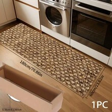 1 buc. Model floral 2D, covoraș de podea cu design plat din frânghie de in fals, pernă de protecție pentru podea de bucătărie, covoraș confortabil pentru picioare, covor pentru sufragerie, dormitor, baie, spălătorie, birou, decor pentru casă și interior