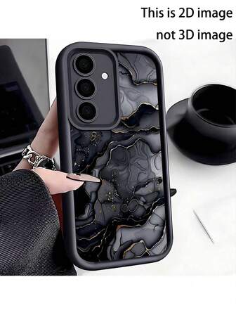 1pc Spotted Marble Pattern Shockproof Phone Case, Thick Anti-Slip Protective Cover Compatible With IPhone 17/17 Air/17 Pro/17 Pro Max, Honor, Redmi, Galaxy,