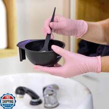 100/50/4pcs/Pack (No Box), Disposable Nitrile Multi-Purpose Gloves. Sizes: S, M, L, XL. Durable, Waterproof, Thickened, Suitable For Household Cleaning. Also Applicable For Kitchen, Bathroom, Cleaning, Tattoo, Beauty Care, Hair Coloring, Painting, Outdoor Travel, Household Tools, Pet Care, Hair Salon And Cleaning Supplies, Etc. - Pink - View 5