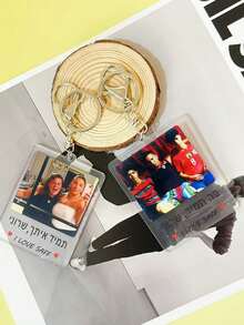 Customized Photo And Text Keychain, Personalized Acrylic Keychain, Valentine's Day Gifts, Customized Couples Keychain, Photo Keychain, Valentine's Day, Personalized Items, Valentine's Day Decorations, Birthday Gifts, Anniversary, Party, Wedding, Anniversary, Couples Gifts, Ideal Customized Gifts For Boyfriend, Girlfriend, Family, Friends - Multicolor - View 6