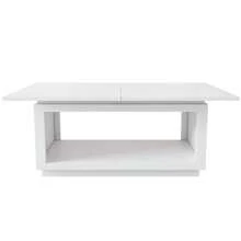 Extra-Large Square Dining Table/Coffee Table, Length 140/180 X Width 70 X Height 76.5 Cm, Modern Simple Dining Table, White - White - View 5